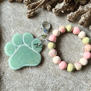 Mint Green Paw Key Holder